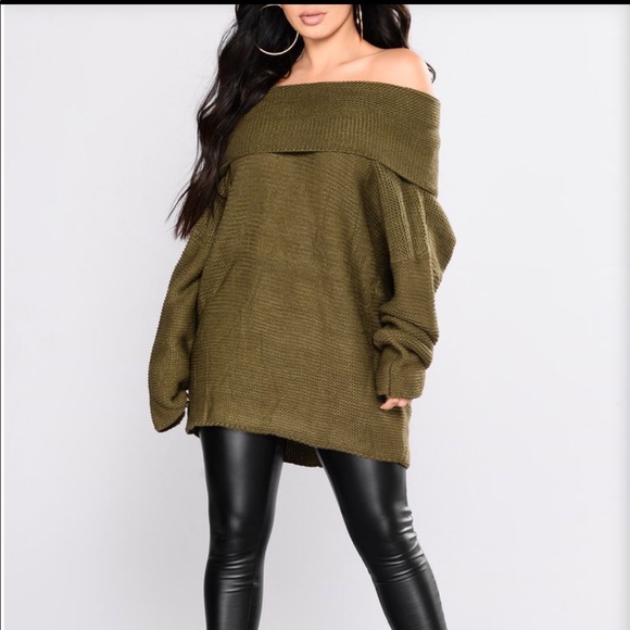 Oversized Sweater Olive color - Picture 2 of 3